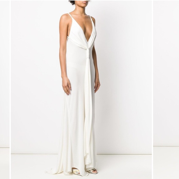 NWT Emilio Pucci White Knot Detail Sexy Wedding Dress Runway Gown US 10 IT 44 - Picture 2 of 16